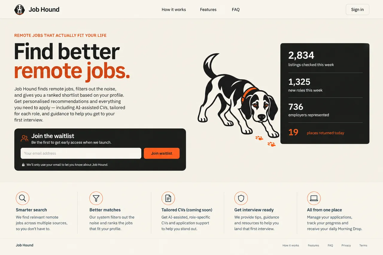 Screenshot of Job Hound