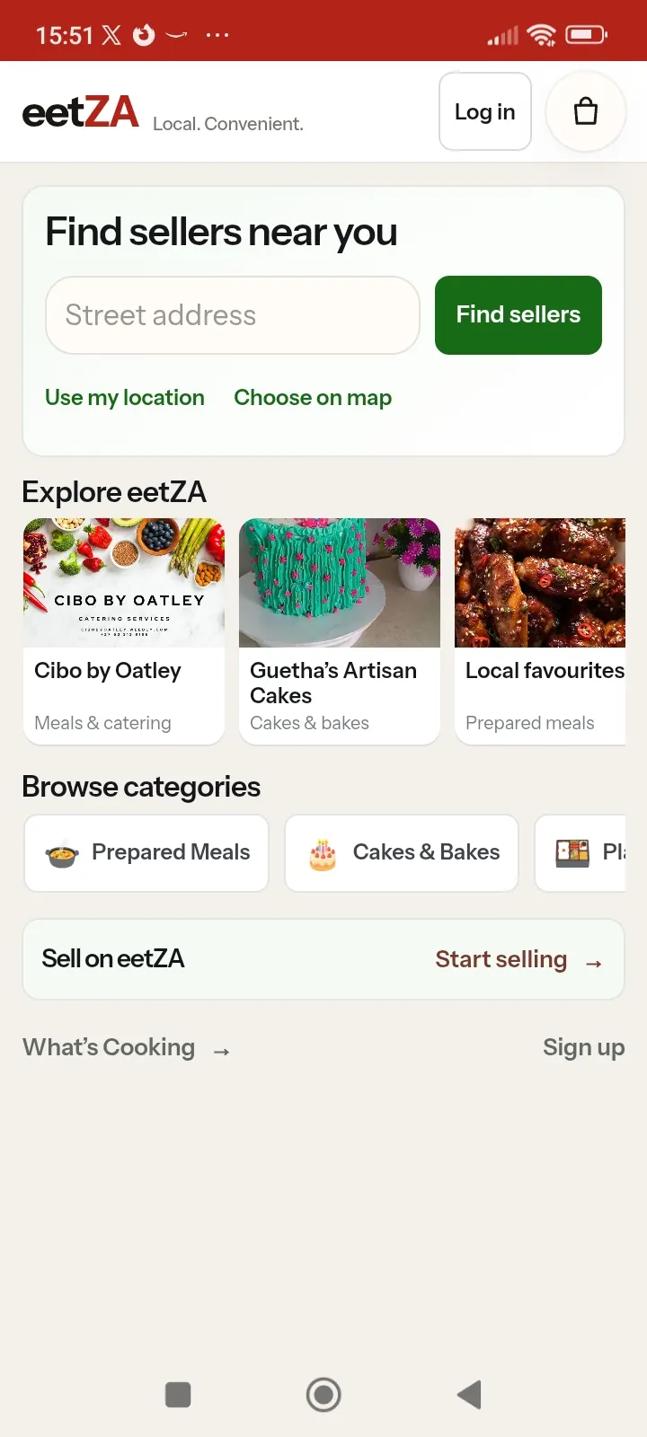 Screenshot of eetZA